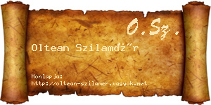 Oltean Szilamér névjegykártya